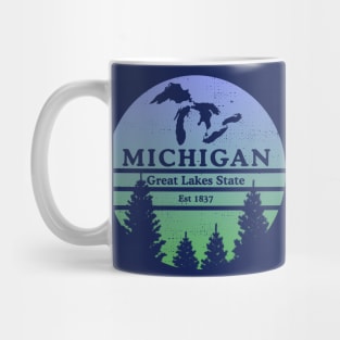 Michigan The Great Lakes State Lake Silhouette Trees Souvenir Mug